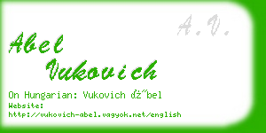 abel vukovich business card